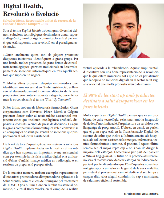 BoschiGimpera's tweet photo. Avui el @ClusterSalutMen presenta #BrainMagazine 🧠on el @menasmil, responsable de l'àrea de Recerca per Contracte de la @BoschiGimpera, escriu sobre #DigitalHealth #BrainAwarenessWeek https://t.co/uOFlj6rEHj https://t.co/2dhmGF2k2u