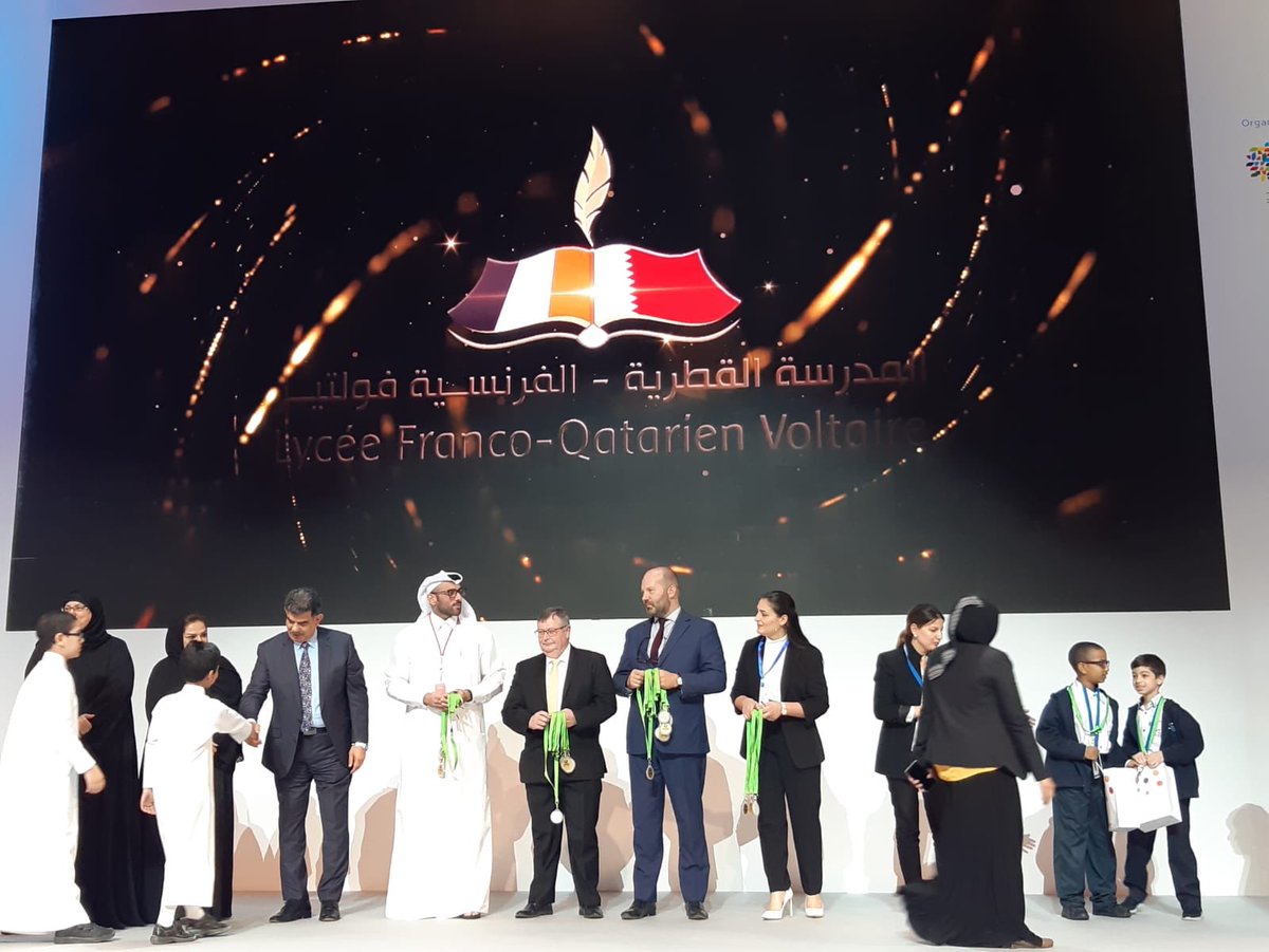 ifqdoha's tweet photo. 🏅Congratulations to the winners of @QNSCC honored on the occasion of the  National Research week by Qatar National Research Fund. Thumbs up  for Voltaire School for its outstanding participation and contribution.@QNRF @Voltaire_doha #codingcompetition https://t.co/LLUhg8iVvV