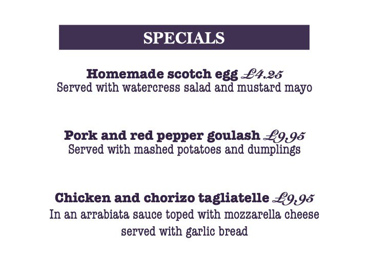 This week's specials 😋 #AlmaArms #Uckfield #Pub #Restaurant #Food #Lunch #Dinner #Specials