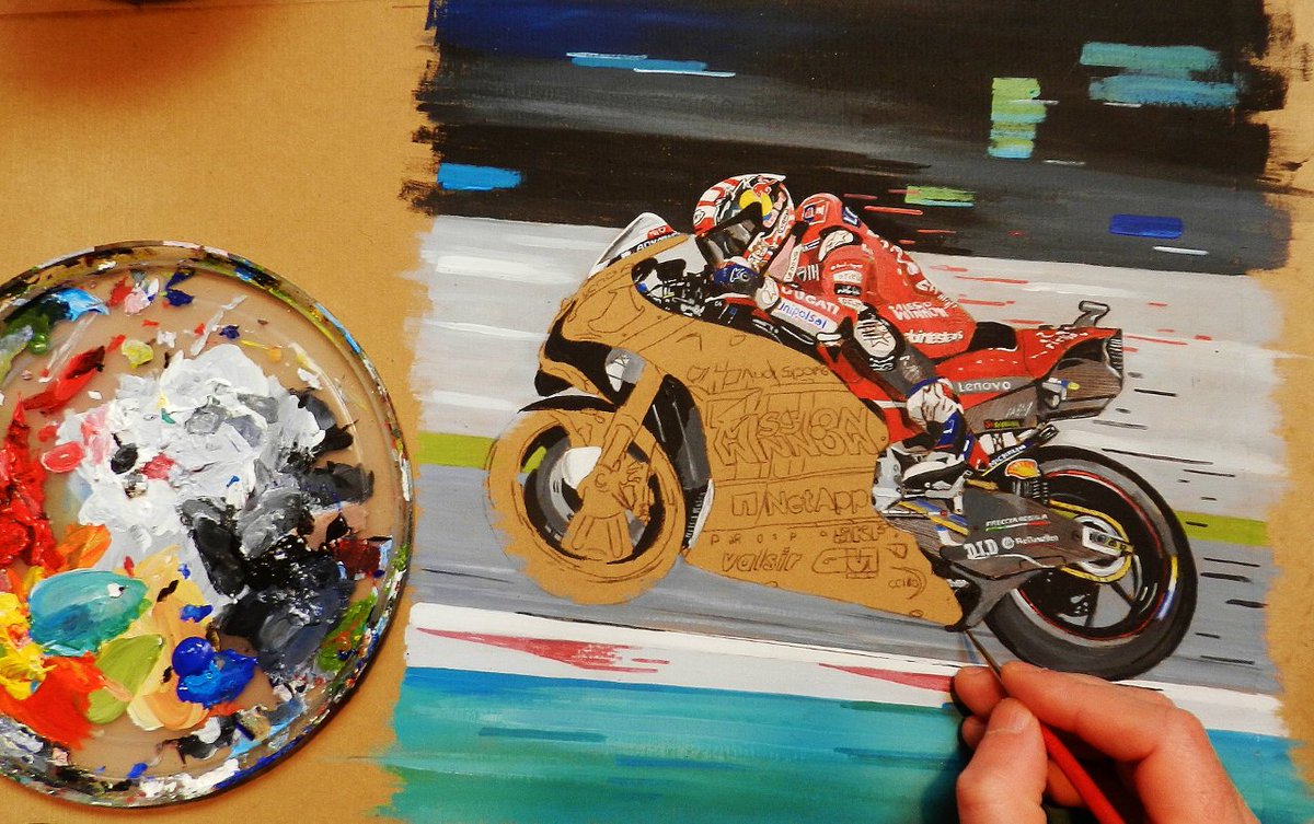 My #wheeliewednesday sketch taking shape Dovi, Ducati, Doha ... 🖌️🎨🏍️🇶🇦
  #Dovi04 #ducati #QatarGP #MotoGP