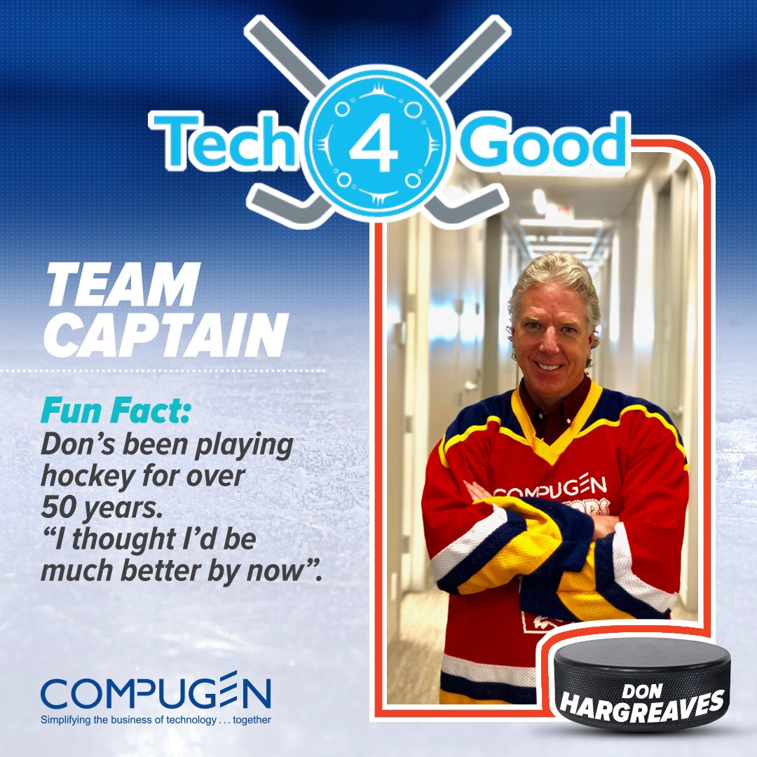 CompugenInc's tweet photo. Meet Compugen’s Team Captain in the #Tech4Good Connected North on Ice Challenge. We’re ready to compete and raise funds to support this incredible charity. Donate today! https://t.co/9xutwNswUU Be sure to cheer on the Compugen team on April 27th! #thisiscompugen #goteamcompugen https://t.co/ZZfZhXBG2O