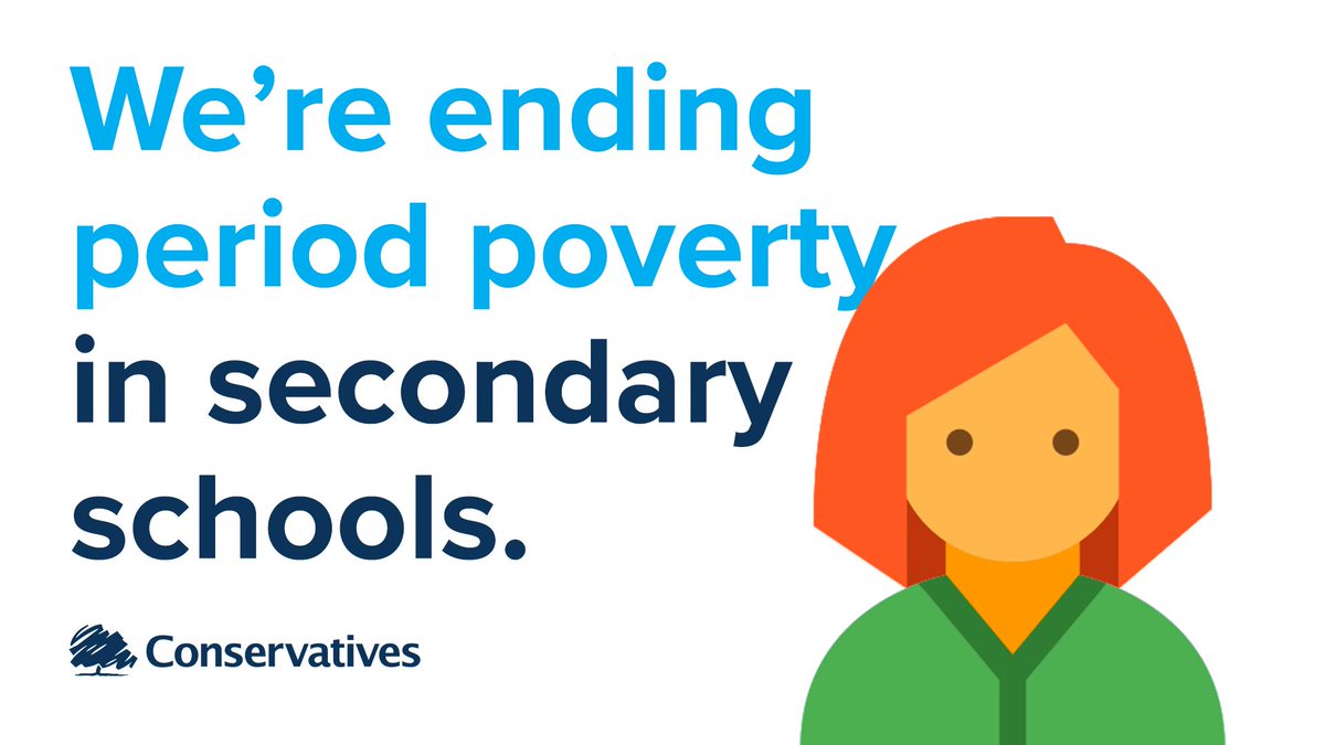 Conservatives's tweet photo. 🗣 @PhilipHammondUK: "I have decided to fund  the provision of free sanitary products in secondary schools and colleges in England from September."

#SpringStatement https://t.co/pyofPWXkIJ