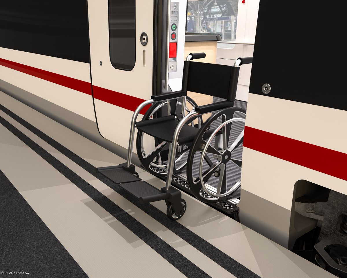 Der #ECx setzt neue Mastbe bei der #Barrierefreiheit: Ob fr  Rollstuhlfahrer, mit Kinderwagen oder groem Gepck - das Reisen wird durch  den stufenlosen Einstieg in Bahnsteighhe deutlich erleichtert.    https://t.co/iqHtthXPoD @TalgoGroup #