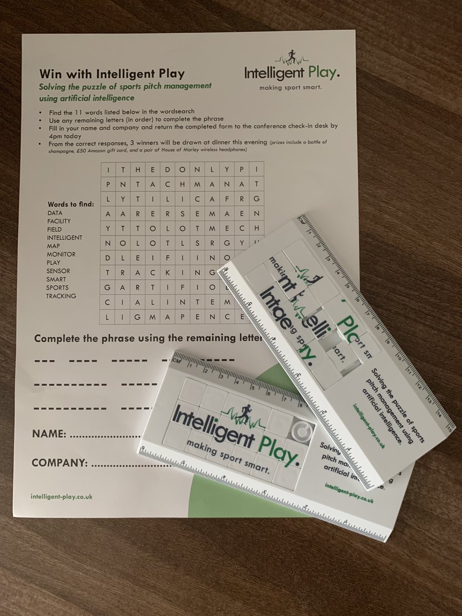1ntelligentplay's tweet photo. Are you at today’s @SAPCA Conference? Don’t forget to complete your #IntelligentPlay wordsearch (find it in your delegate pack) for a chance to win some great prizes #sapca19 https://t.co/IvMaCoc3Y5