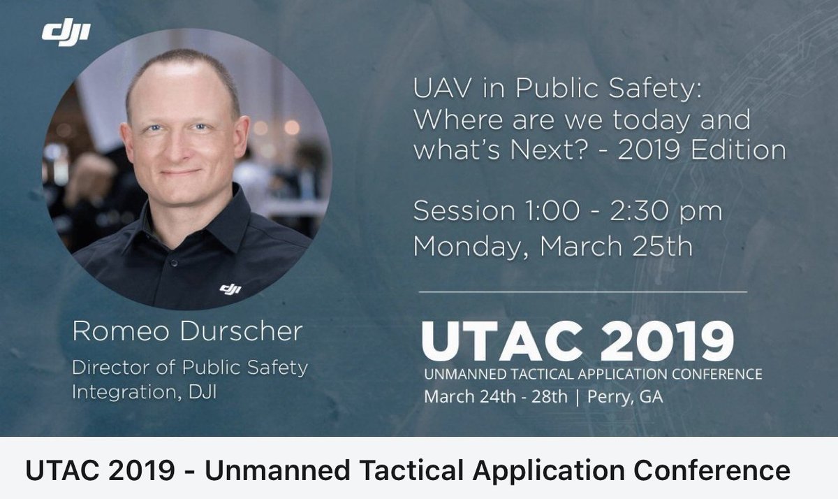 romeoch's tweet photo. The Real-Life-Scenarios training is a big need & important component in UAV deployment in Public Safety. #UTAC2019 will provide drone integrated hazmat, accident reconstruction, active shooter, SAR, water rescue training. #DronesForGood @FLYMOTIONmedia @DJIEnterprise https://t.co/KU6DVXxGTj