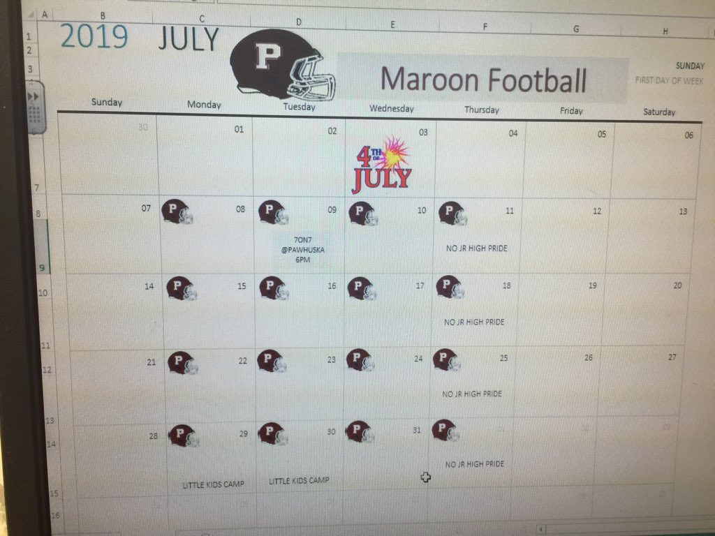 MaroonFB_TEL's tweet photo. Tentative schedule for spring and summer football. We will have a player meeting after spring break. #TEL https://t.co/dIAZWZBpR1