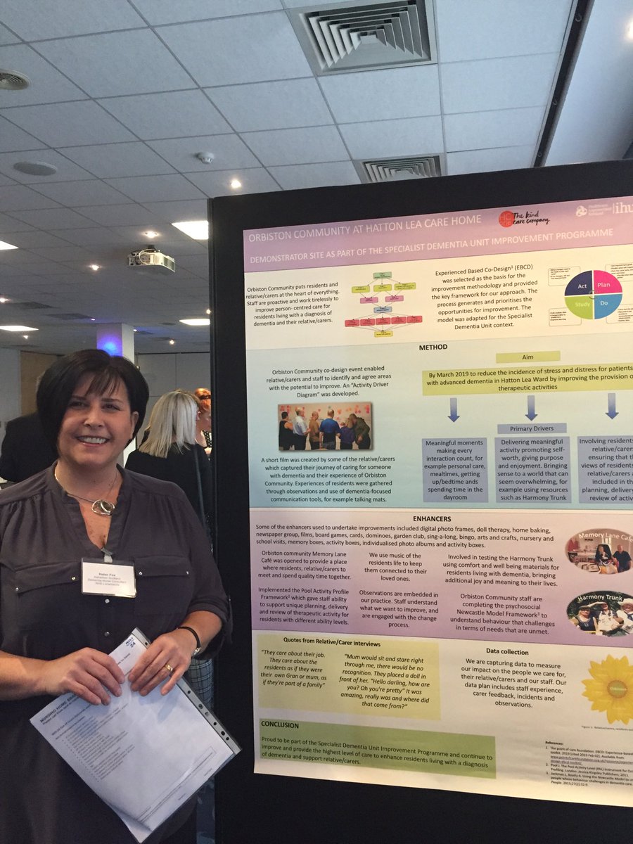 Helen Fox, Lanarkshire Alz Scot nurse consultant with Orbiston unit SDUIP ⁦<a href="/FocusOnDementia/">Focus on Dementia</a>⁩ Poster at #DCG19 👏👏👏