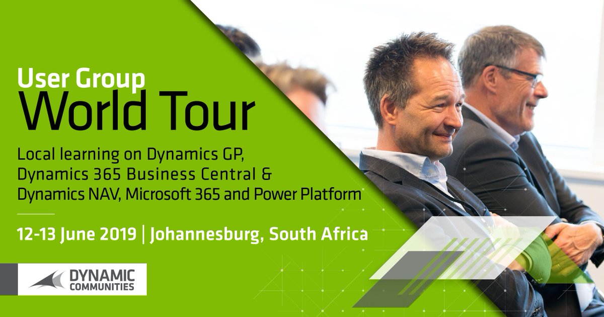 GPUG's tweet photo. ICYMI: It's time to mark your calendars for 12-13 June, because GPUG is revving up for another great event in Johannesburg, South Africa - #UserGroupWT. Learn more in @4mcadam's (GPUG General Manager) latest blog: https://t.co/Ek2PAIZoHc #MSDYNGP https://t.co/5EJvWHRA1n