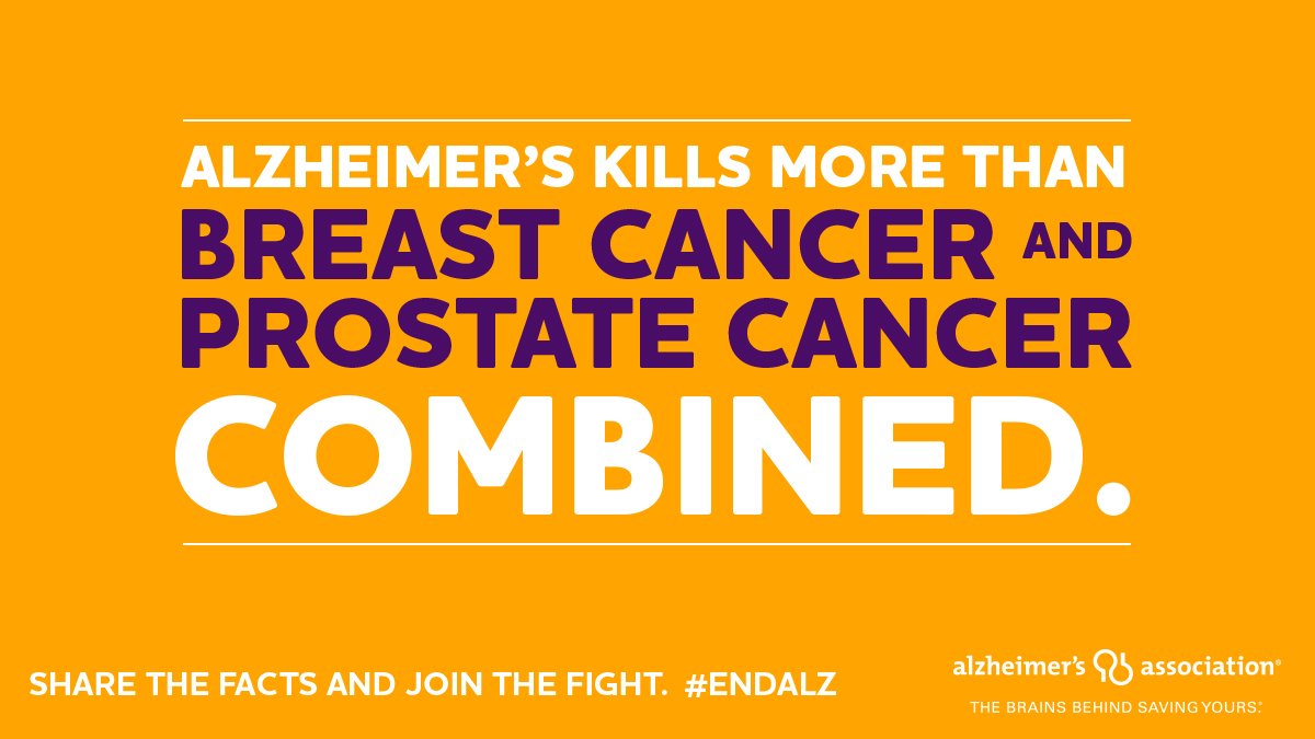 AlzGA's tweet photo. Alzheimer’s kills more people than breast &amp; prostate cancer COMBINED. Share the facts and join the fight to #ENDALZ: https://t.co/h5sxEZ4KKh https://t.co/MAomvV3J2m