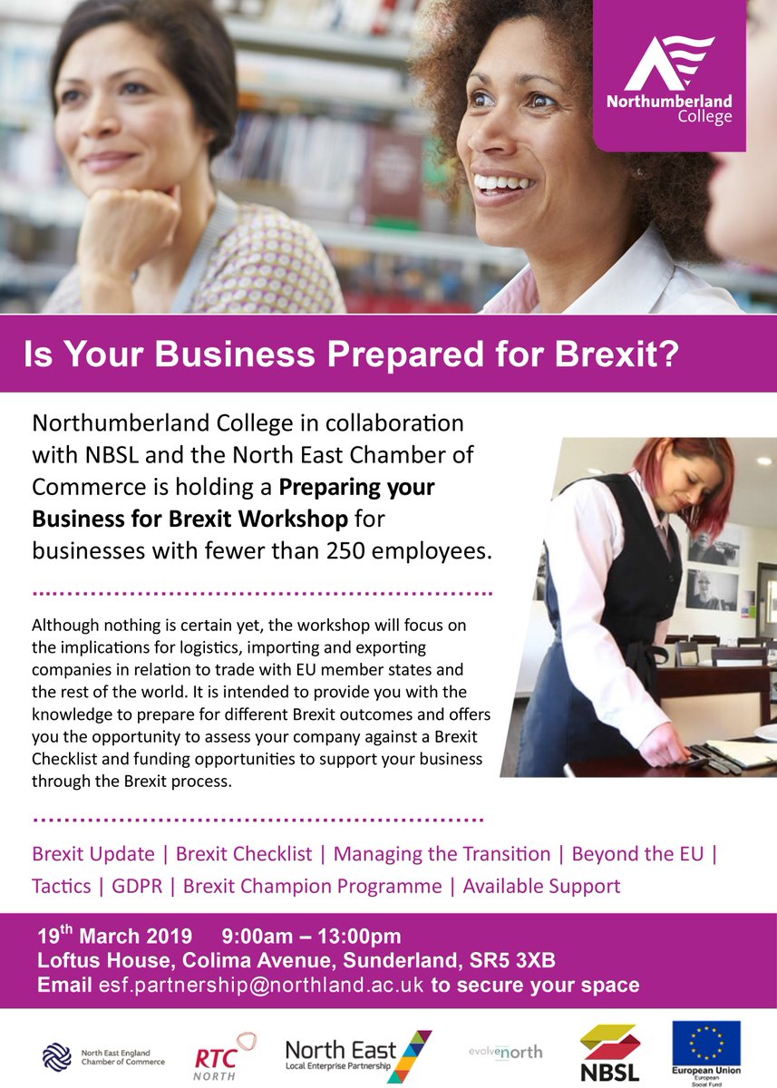 EvolveNorth's tweet photo. @northlandcc in collaboration with @NBSL and @neechamber is holding a Preparing your business for Brexit workshop for businesses with fewer than 250 employees. We're looking forward to delivering the Data Protection part. #gdpr #Brexit https://t.co/OCfI0zjrBm