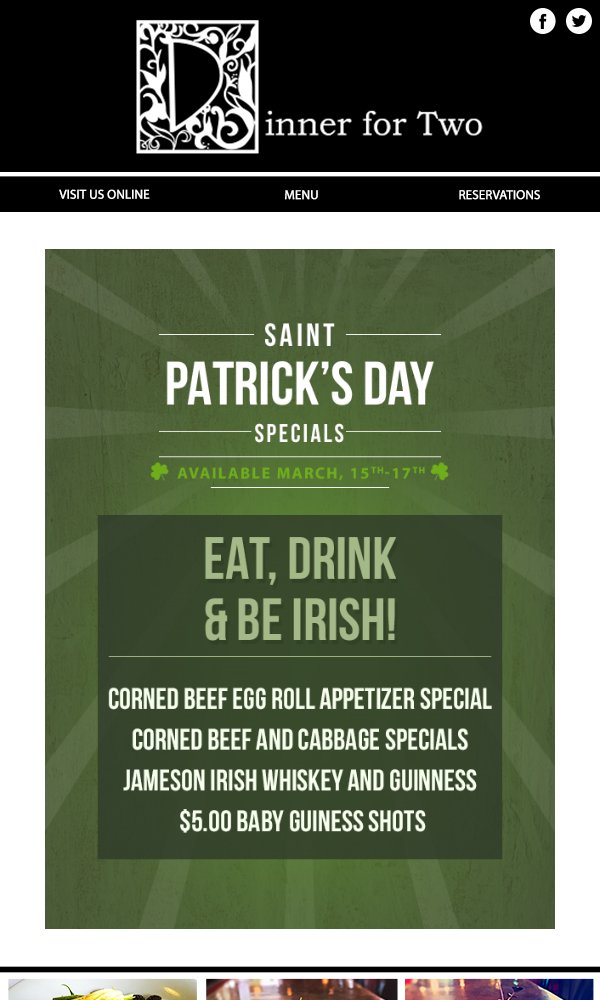 DinnerForTwoNM's tweet photo. Eat, Drink and Be Irish! ?? https://t.co/YbmYXO3dOY https://t.co/AjDb5VZ0nH