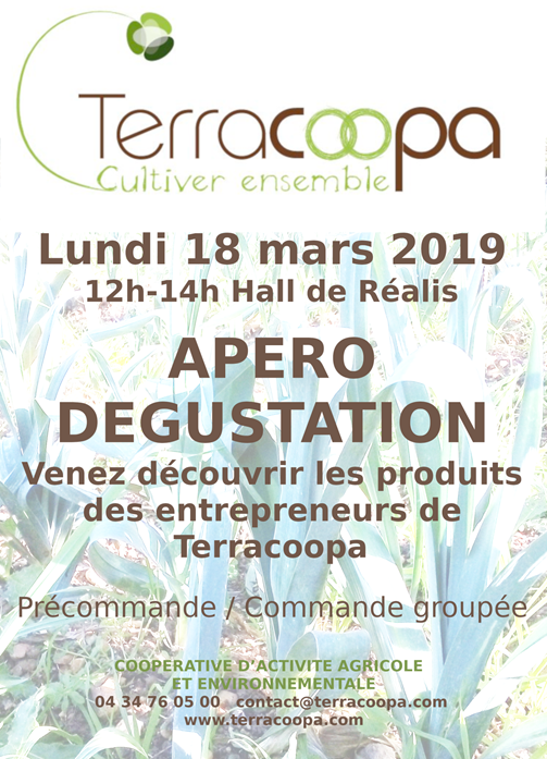 Forest2G's tweet photo. #Terracoopa Venez découvrir et déguster les produits des entrepreneurs de notre coopérative.. au pôle @poleREALIS ce lundi 18 mars https://t.co/7VhYiJ888X