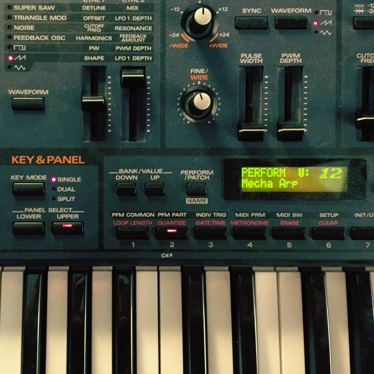 Important friend in studio 1:
Uncle Trance! ✨ For classic supersaws and that Sandstorm lead, this is the one you need. But for some reason we tend to use it as an intersting organ synth, sounds interesting.

#roland #synth #synthesizer #atella #studio #mechanicalsparrow #arp