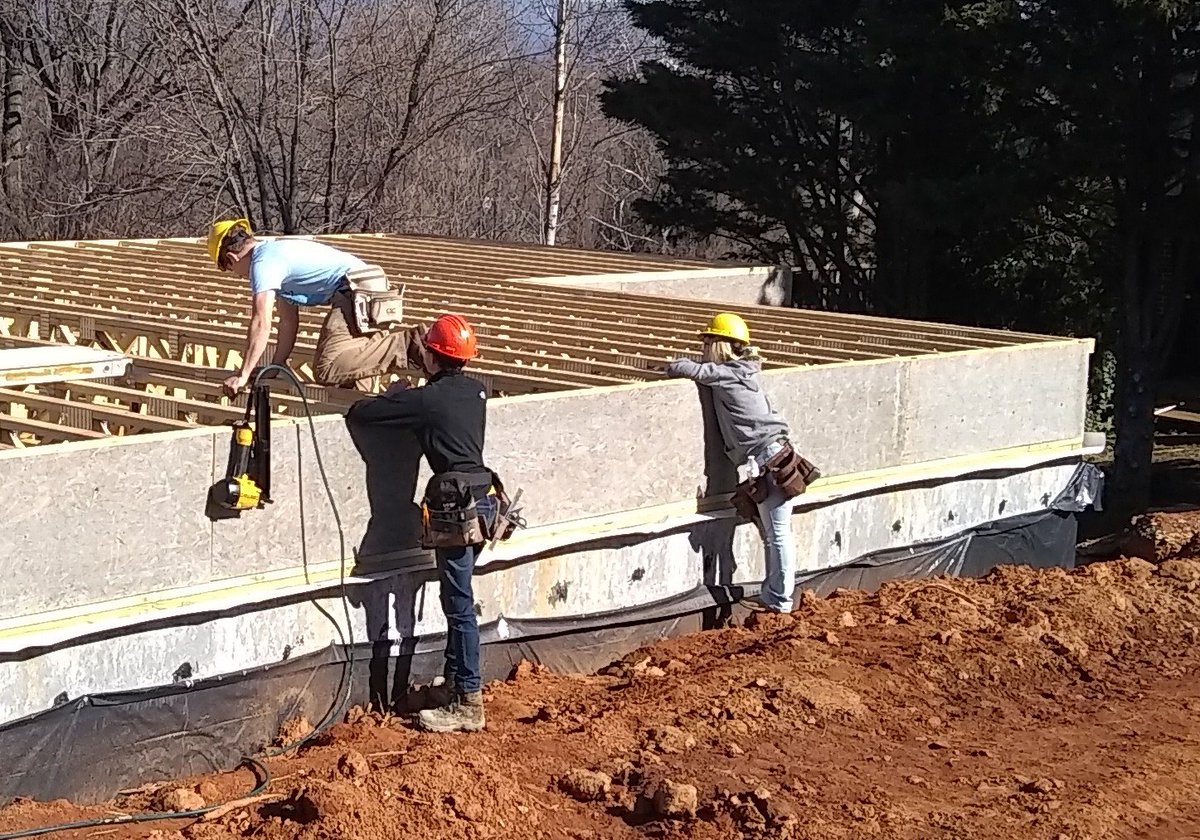GSTCBuilder's tweet photo. Build a house? No problem for the BSTC Building and Construction class! Our first day framing was a success! Good job team! https://t.co/urRqo6uveD