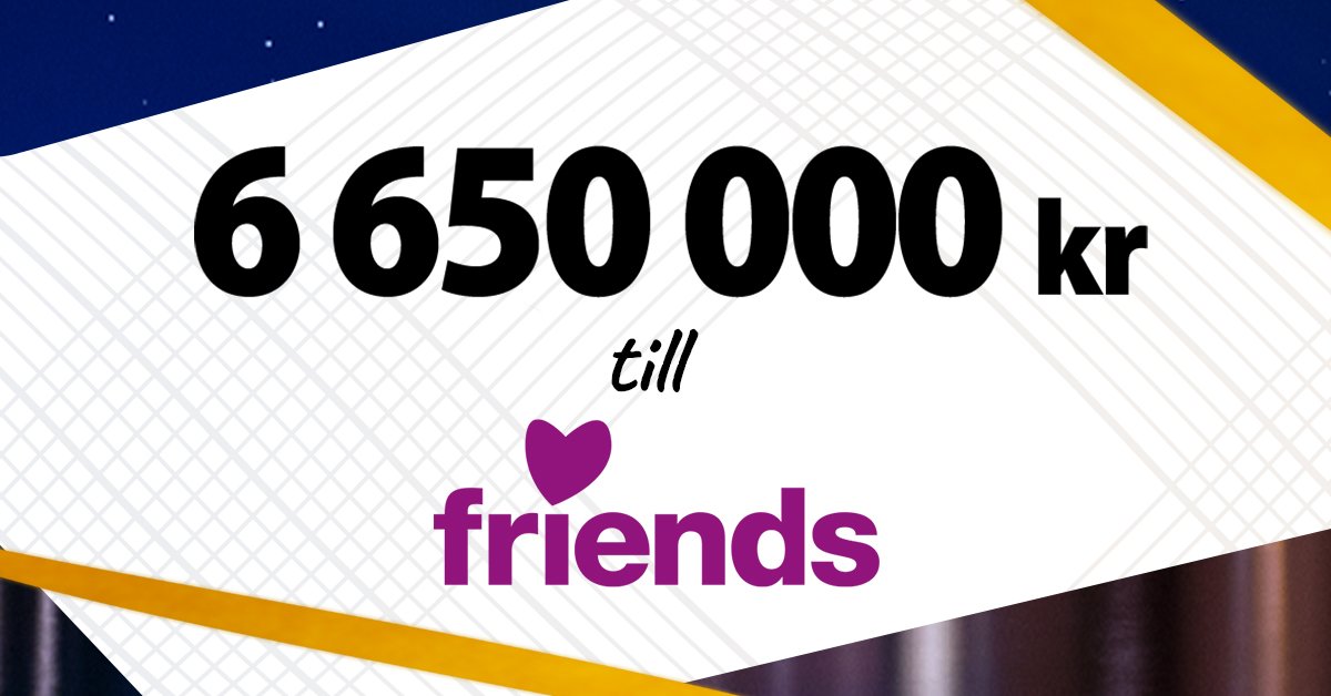 Postkodlott's tweet image. 6 650 000 kronor till Friends som arbetar mot mobbning och alla barns rätt att växa upp i trygghet och jämlikhet. #postkodeffekten