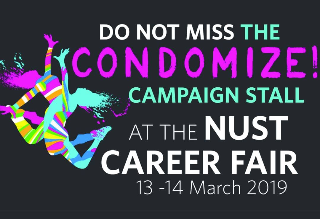 AfriYANNamibia's tweet photo. The condomize team today was @NUST_Namibia career fair speaking to young people on the use of condoms and practicing safe sex!
#letsmakethecondomsexy
#condomizecampaign
@CONDOMIZE
@UNFPA_Namibia @AfriYANESA https://t.co/zVpoCL0akJ