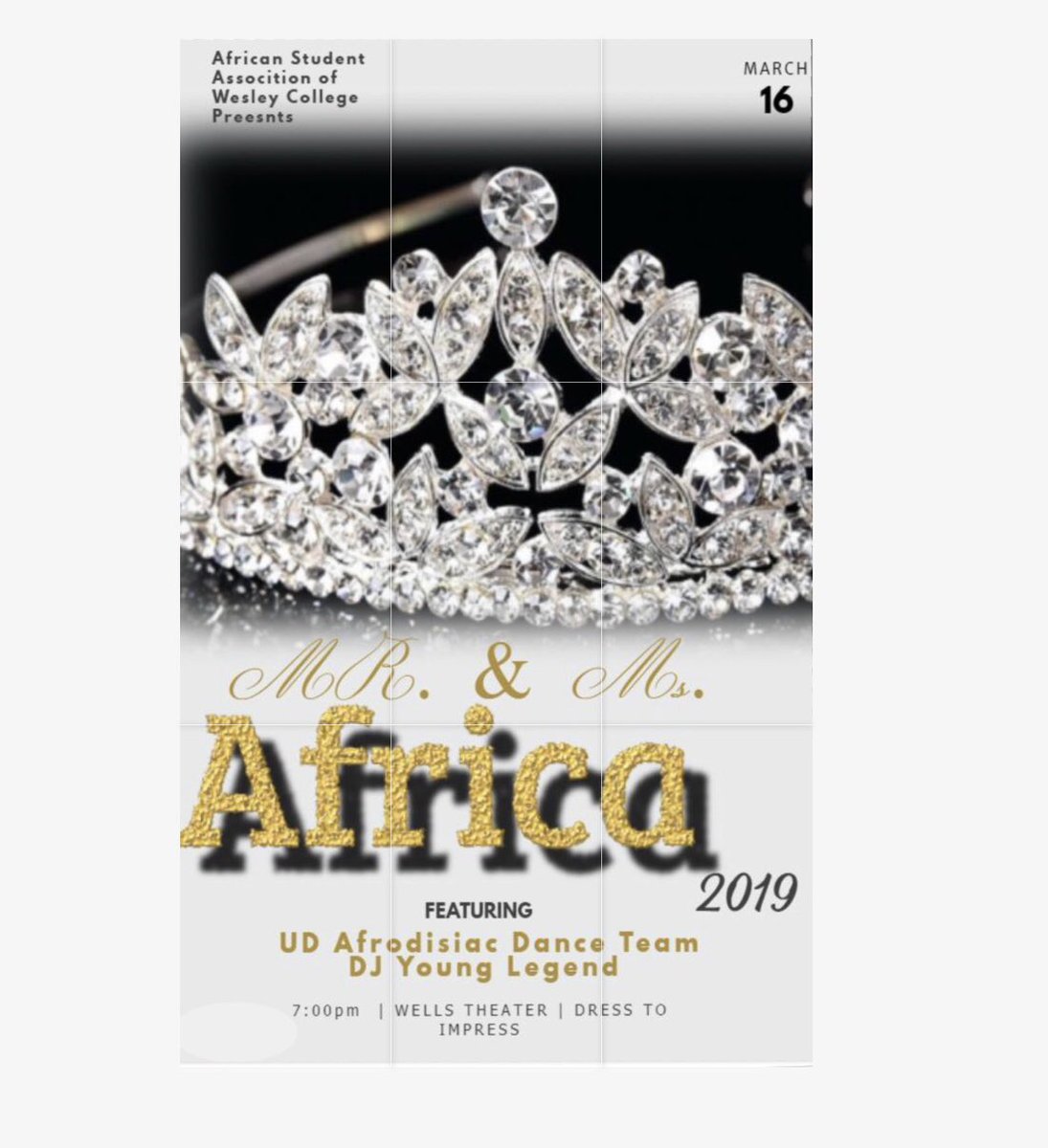 ASAWesleyCo's tweet image. THIS SATURDAY AT 7pm WELLS THEATER