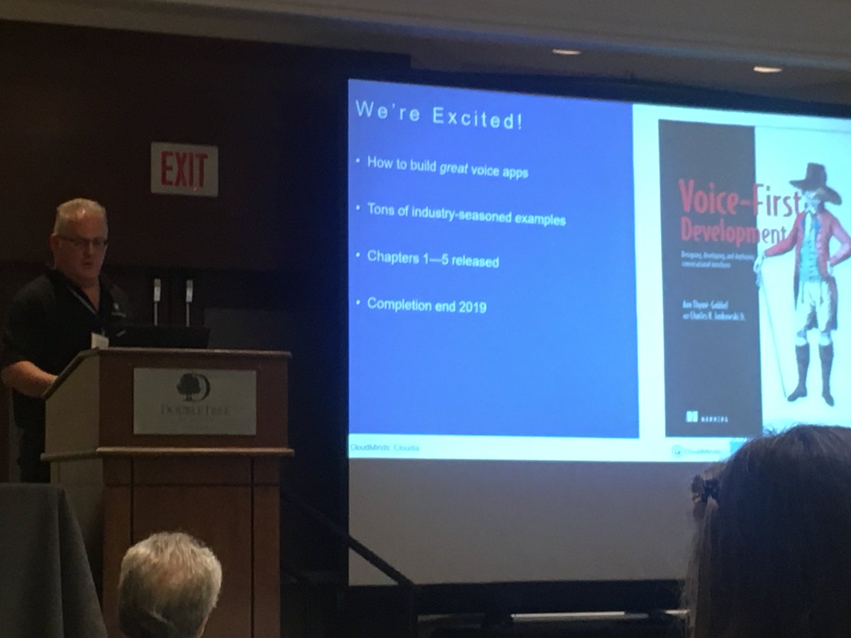 Sorry to miss the the talk, but here's a pic by <a href="/collidingwords/">Joseph Tyler</a> of <a href="/CharlesJ2nd/">Charles Jankowski</a> at #avios2019. Great timing: half off promo for book today (bit.ly/2ChI51J code dotd031319au)