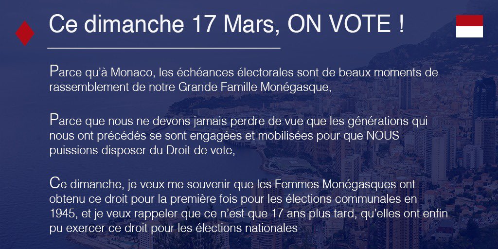 Math_LeClerc's tweet photo. #Communales2019 Ce dimanche, JE VOTE ! 🇲🇨 #17Mars #Elections #Vote #Monaco @MairieMonaco https://t.co/qq6C2uAtA5