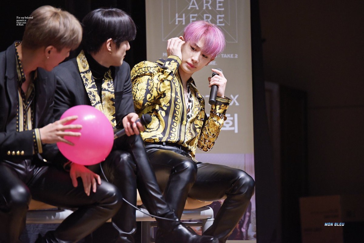 72. hyunwoo pls. do not tease seokkie he is scared of balloons :/