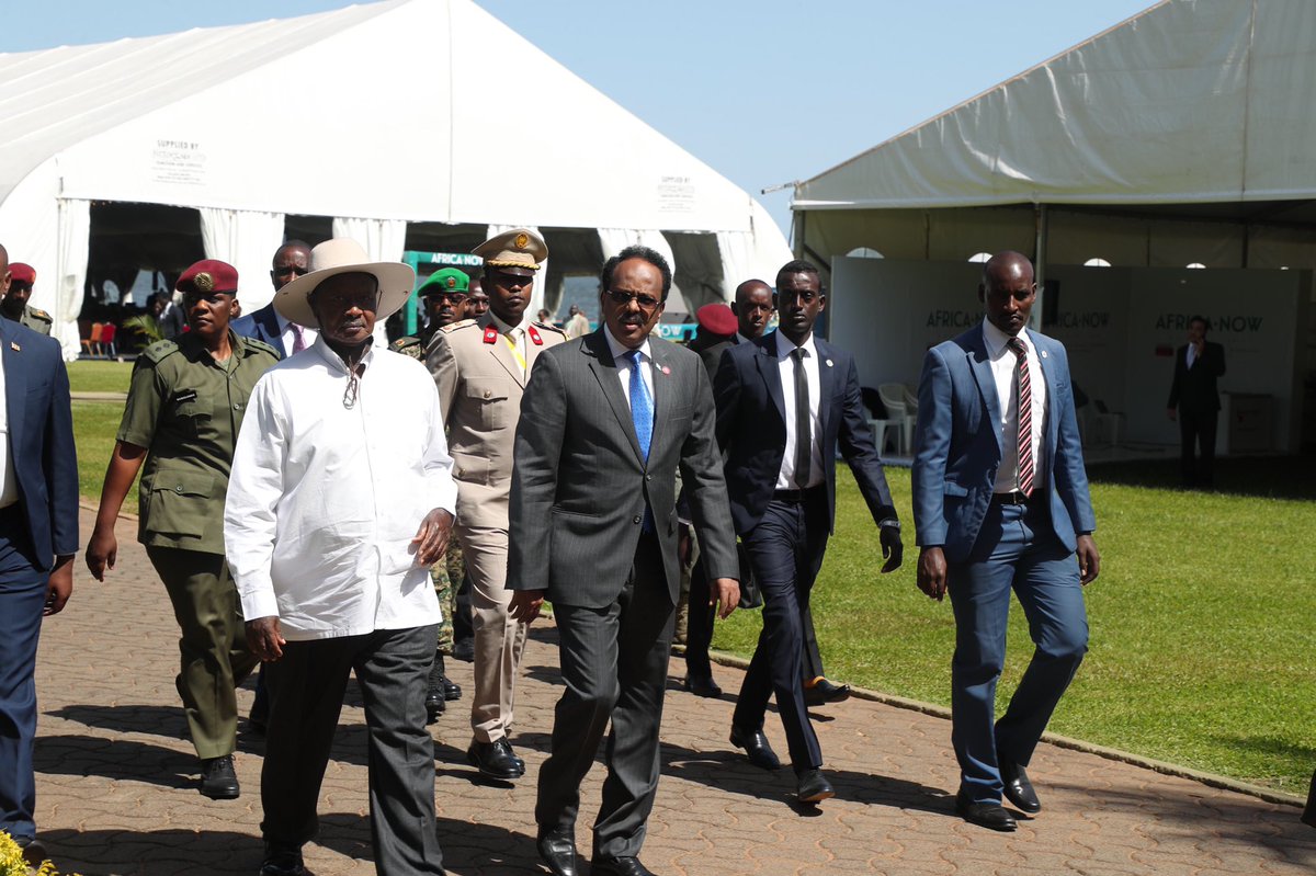 M_Farmaajo's tweet photo. I delivered a keynote speech on Integrated, Secure, and Growing #Africa at the Africa Now Conference in #Kampala today. Achieving African prosperity requires common vision, purpose and strengthened partnership. We must connect our economies, trade more and invest in our people. https://t.co/fNBmrGwGzZ