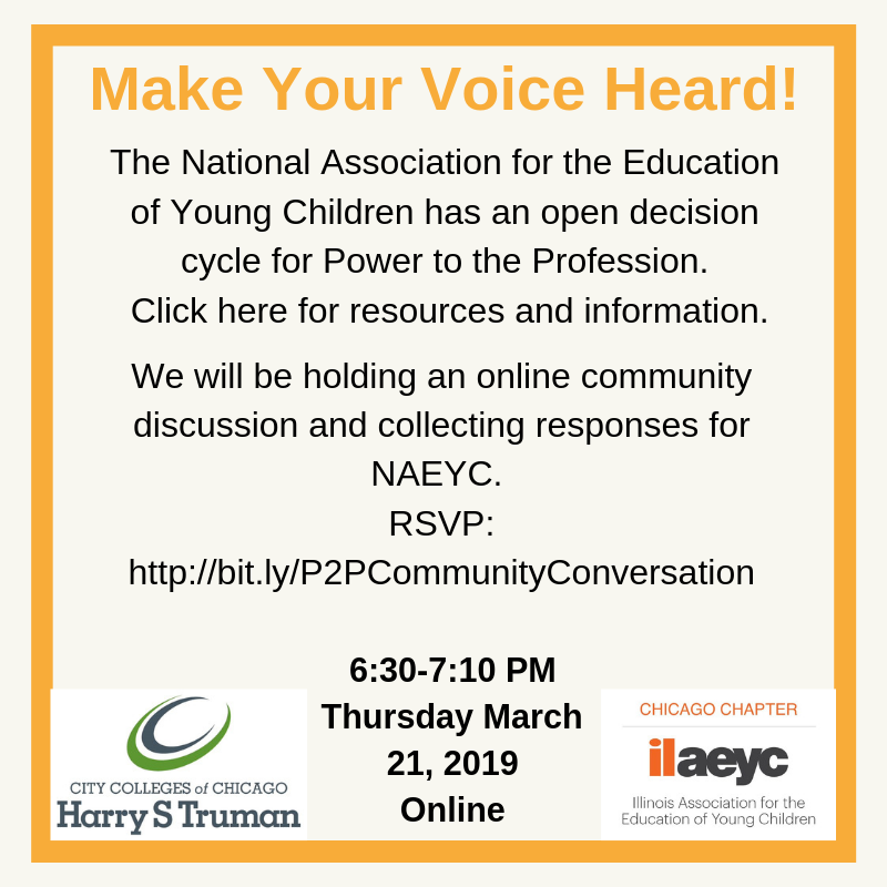 ECETruman's tweet image. Join us for this free, virtural #ECE #advocacy activity with the #ChicagoChapter of @illinoisaeyc RSVP: bit.ly/P2PCommunityCo…