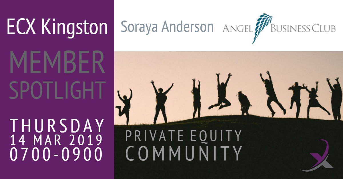 ECX_London's tweet photo. MEMBER SPOTLIGHT: @SorayaAnderson is back in the spotlight tomorrow morning, this time at @ECX_Kingston. Another chance to learn about Angel Business Club and how you could be a part of the next big thing! https://t.co/2DVagseHur #businessmeeting #investment #equity #financial https://t.co/T7K8nnLGlT