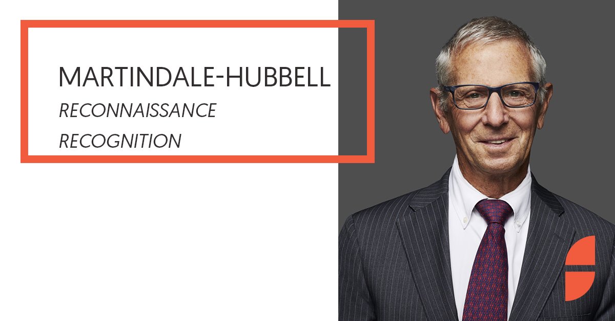 MARTINDALE-HUBBELL | Nous avons le plaisir d’annoncer que David Sohmer, actionnaire-fondateur, est intronisé au prestigieux Martindale-Hubbell. Joignez-vous à nous afin de le féliciter ! Pour en savoir plus 👇
spiegelsohmer.com/2019/03/12/dav…
#martindalehubbell #nomination #felicitations
