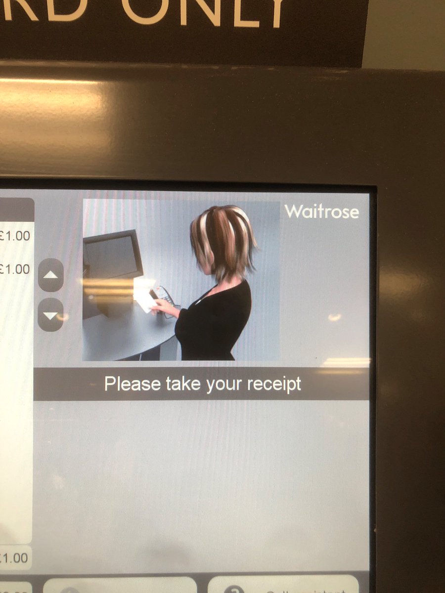HannahBlowfield's tweet photo. Every time I go to pay at the Waitrose self checkouts I feel compelled to want to send the virtual lady to the virtual hairdresser to fix those gnarly naughties highlights. 🐯 https://t.co/3oOEGgPcMr