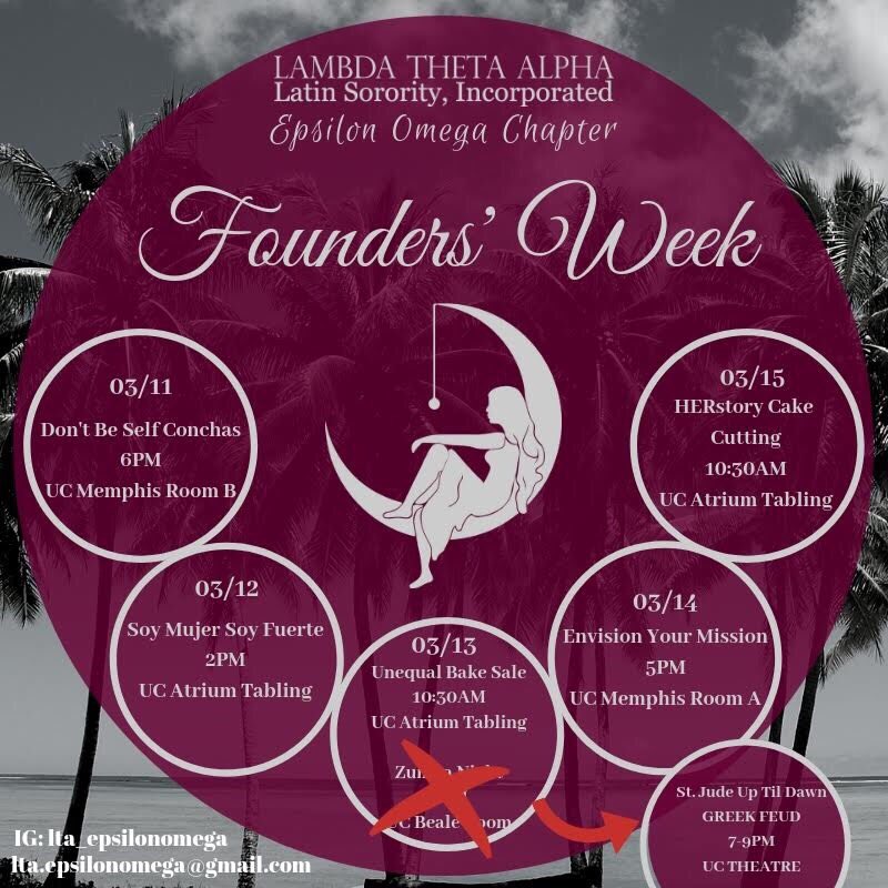 Zumba Night is CANCELED ❌ come join us for the Greek Feud in the UC Theater at 7 tonight!! We have sisters competing in Team 7! #lta #lta1975 #shesepuede #GreekFeud #uofm #uofm19 #uof20 #uofm21 #uofm22 #greekunity