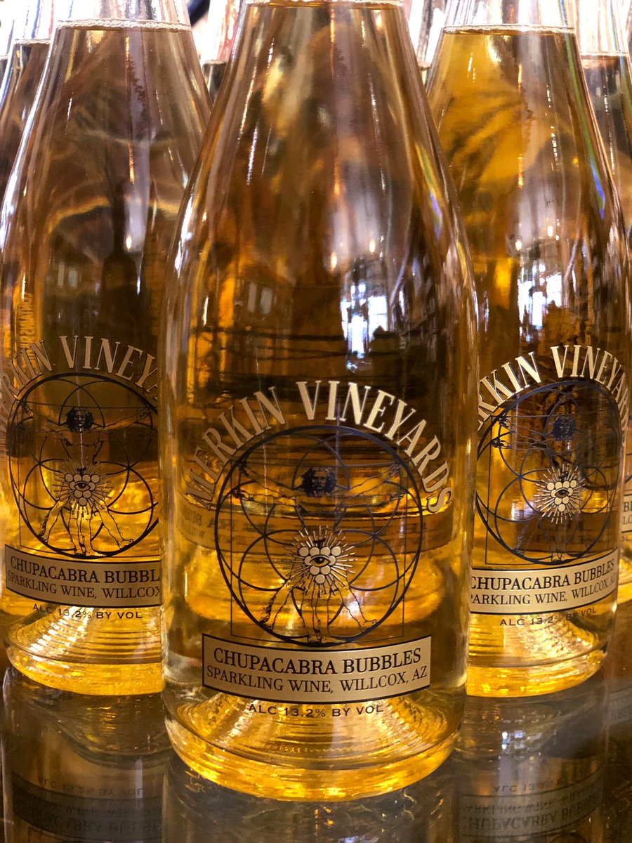 merkinvineyards's tweet photo. Available tomorrow in our Old Town Scottsdale AND Old Town Cottonwood locations: Merkin Vineyards Chupacabra Bubbles. Lightly carbonated white blend. 100% Arizona fruit. Refreshing, fruity but dry, and very shareable. Ask your server for details. #azwine #sparklingwine https://t.co/WOQYFecHjL