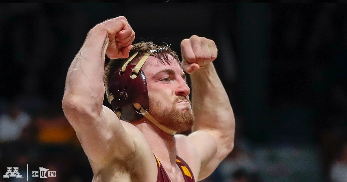 GopherWrestling's tweet photo. WELCOME TO THE NATIONAL RANKINGS MR.BROLSMA!

Osseo native Carson Brolsma makes his debut in the national rankings after qualifying for the NCAA Tournament!

1⃣8⃣ - @FloWrestling 
2⃣3⃣- @trackwrestling https://t.co/hVrSVan1SR