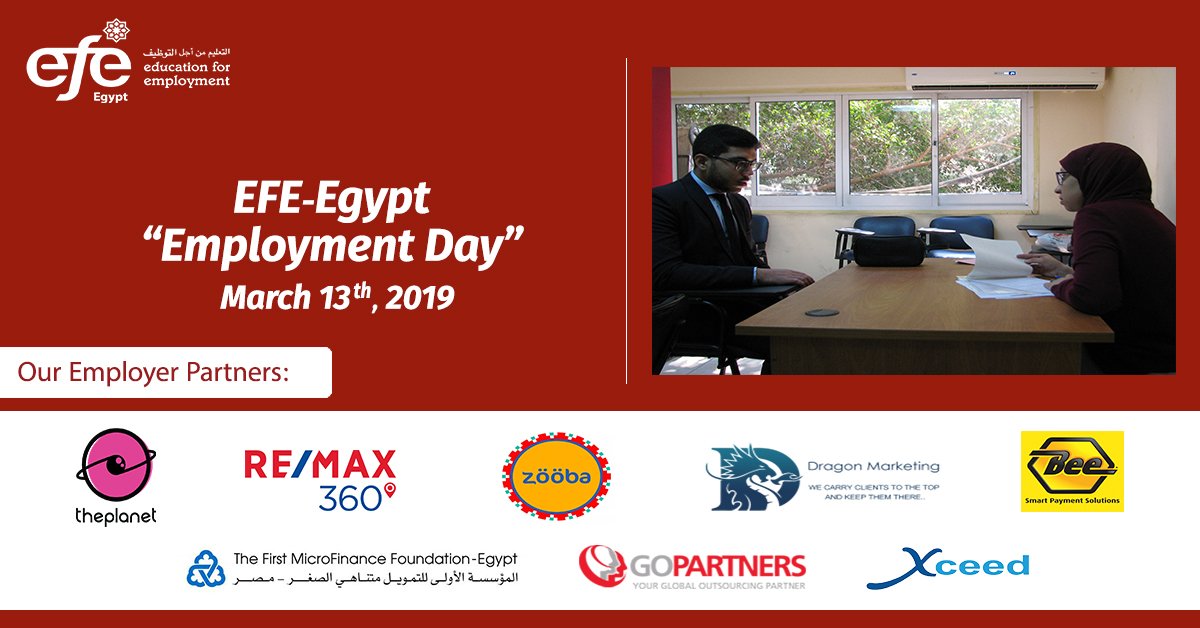EFEEgypt's tweet photo. Today at @EFEEgypt we are having an #Employment_Day for our #JPTP s Graduates, We honor the partnership between us and companies from different sectors aiming to decrease the unemployment rate in #Egypt.
Thanks Google Arabia, and @EmiratesNBD_EGY for making this happen. https://t.co/D6r1QFkoEy