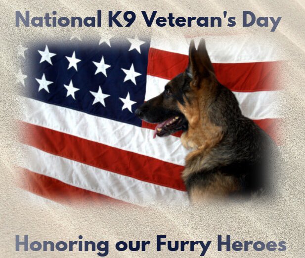 We honor our furry heroes. #K9VeteransDay #BluePawsMatter  🐾🇺🇸🐾🇺🇸