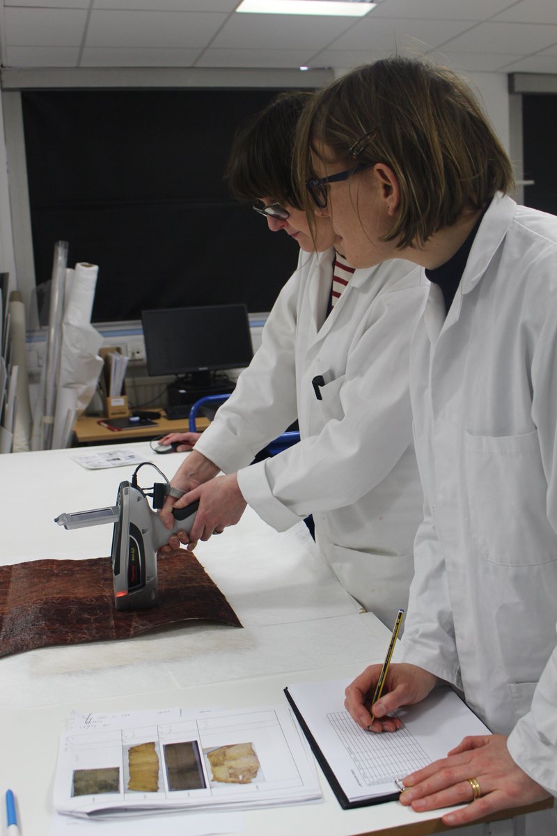 To boldly go...with a pXRF @UofGArts Conservation, TAH and Archaeology examining barkcloth with Margaret Smith and Susanna Harris.