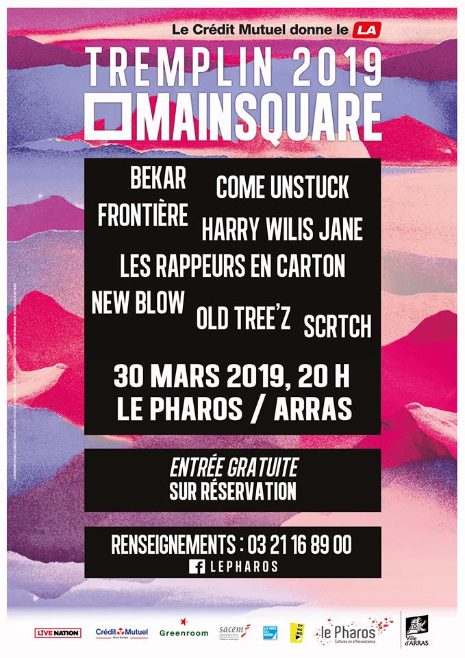Les finalistes du TREMPLIN 2019 du Main Square Festival viennent d'être dévoilés 🥳

Le 30 mars à partir de 20h au Pharos, voici les 8 groupes qui tenteront de gagner leur place sur la Green Room du MSF en juillet (déroule le thread) 👇