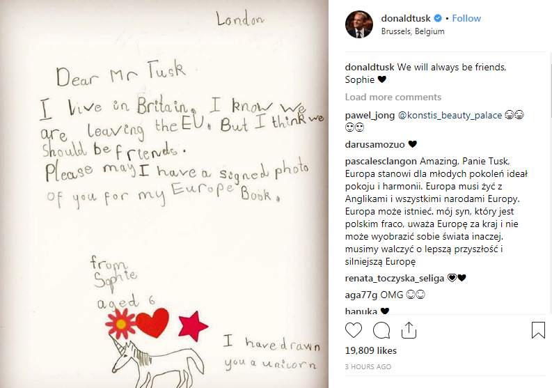 itvnews's tweet photo. 'I think we should be friends': Donald Tusk shares Brexit letter from six-year-old Brit
https://t.co/Ew1ZfM7NnT https://t.co/lo7ltJ1tIj