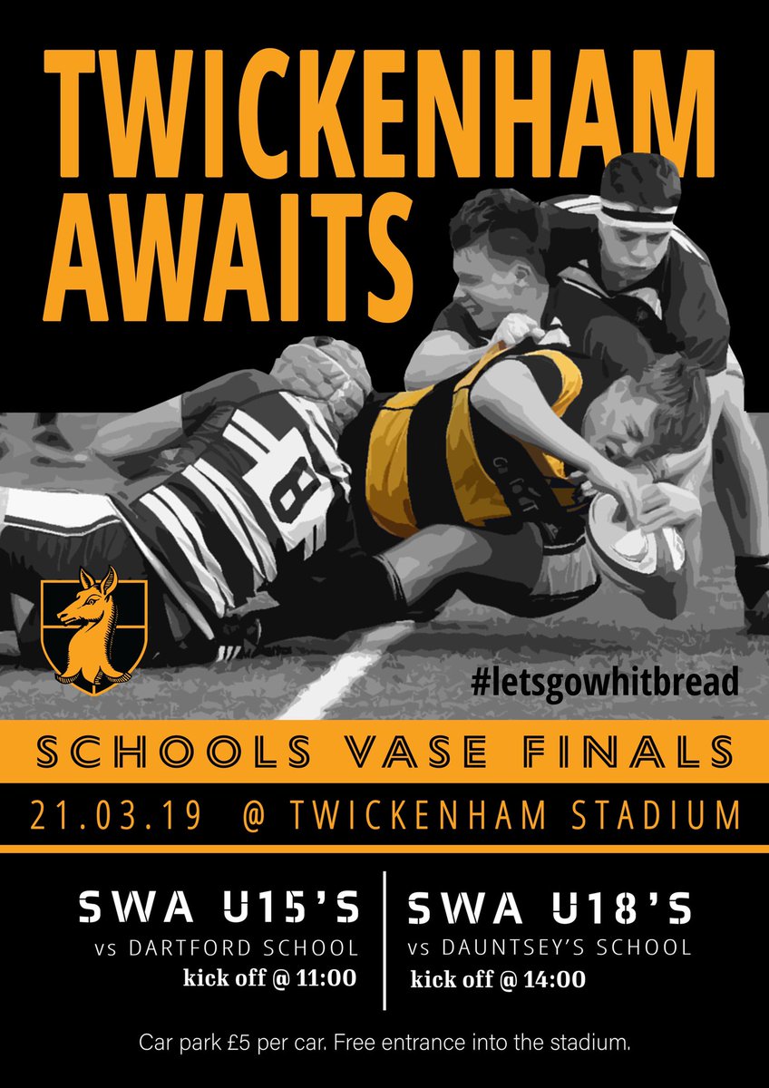 SamWhitPE's tweet image. Yr9, Yr 10 and 6th form are all invited to come watch our U15s and 1st XV at Twickenham in the @SchoolsCup NatWest Vase Final. Please check your parentmail to book your place on the supporters bus. #LetsGoWhitbread
