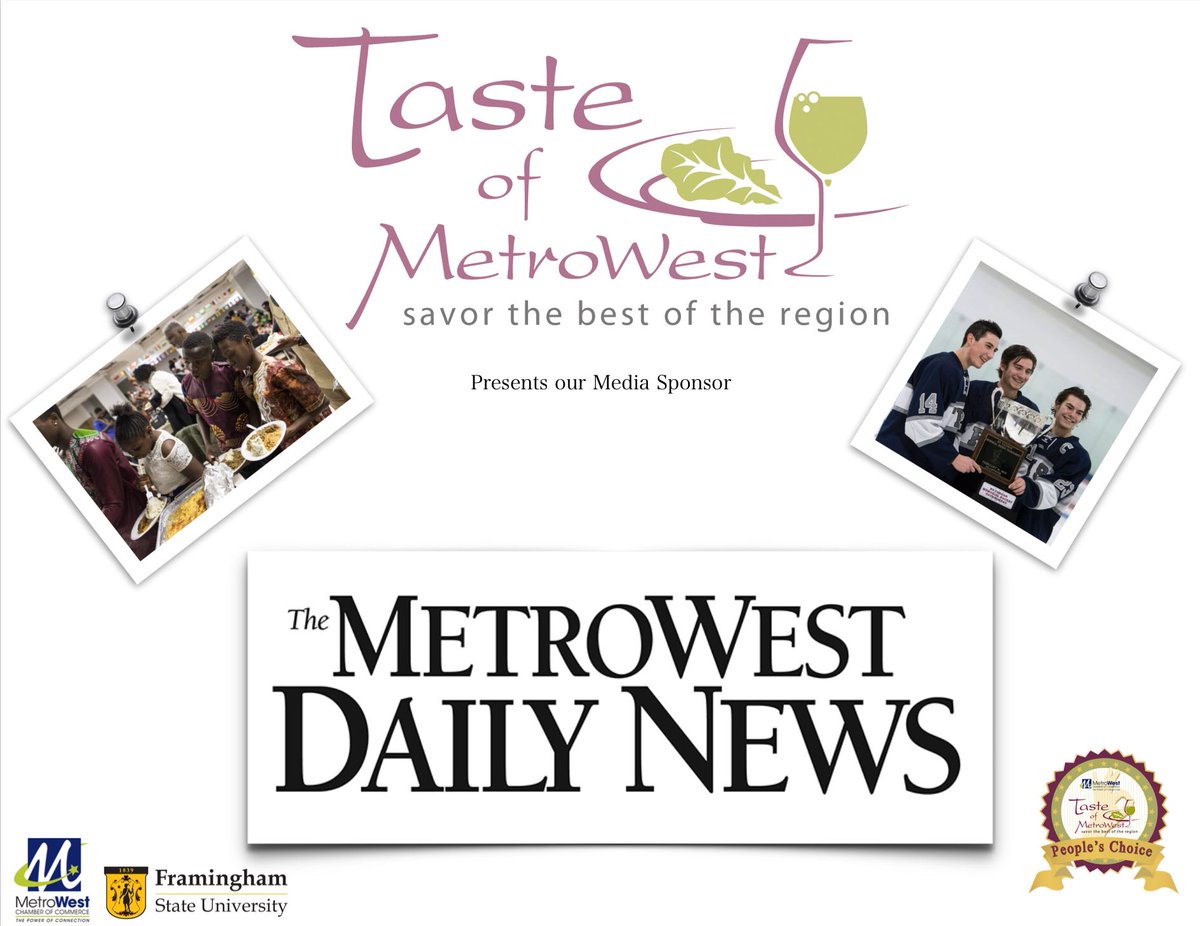 MWCoC's tweet photo. | We are thrilled to announce The MetroWest Daily News as our Media Sponsor at this years 9th Annual Taste of MetroWest! To learn more about The MetroWest Daily News, Go to: https://t.co/lXpBmPGWIT | #TasteofMetroWest #MetroWestDailyNews https://t.co/PqnorGCxho