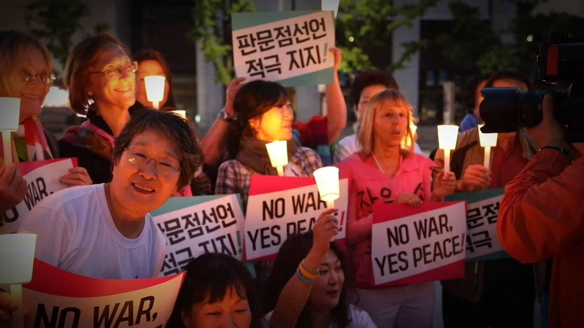 WILPF's tweet photo. Many people may not realise that the Korean War never ended. Without a peace agreement, the threat of military action remains. Here’s why we need a #peace agreement — and why #women must participate in the #PeaceProcess. 
Watch the video @KoreaPeaceNow: https://t.co/EckD5vV42o https://t.co/L9vqnn7tC0