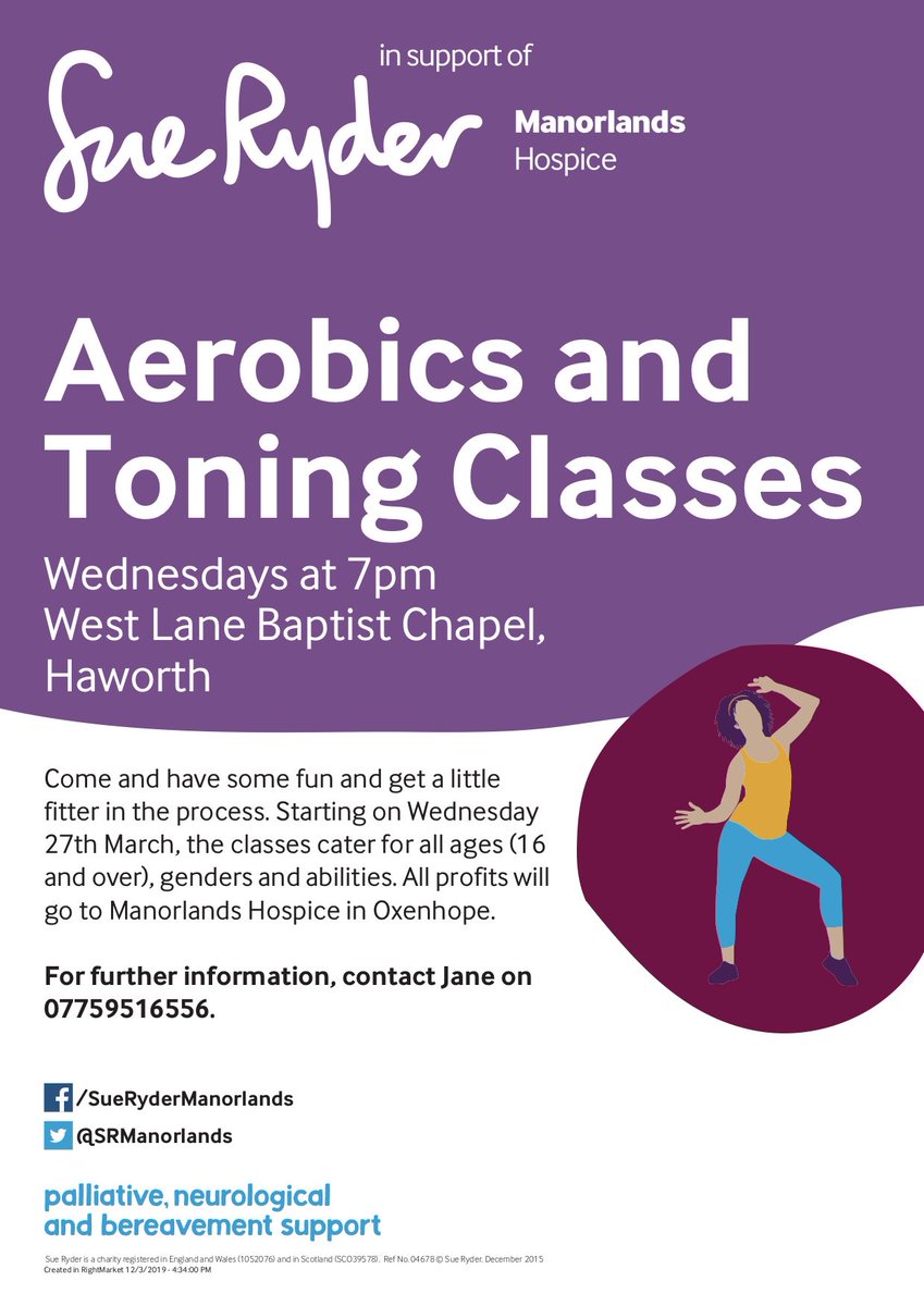 janembarrett69's tweet photo. Aerobics classes £5. Start March 27th. All profits to @SRManorlands https://t.co/LPWKPxJsEA