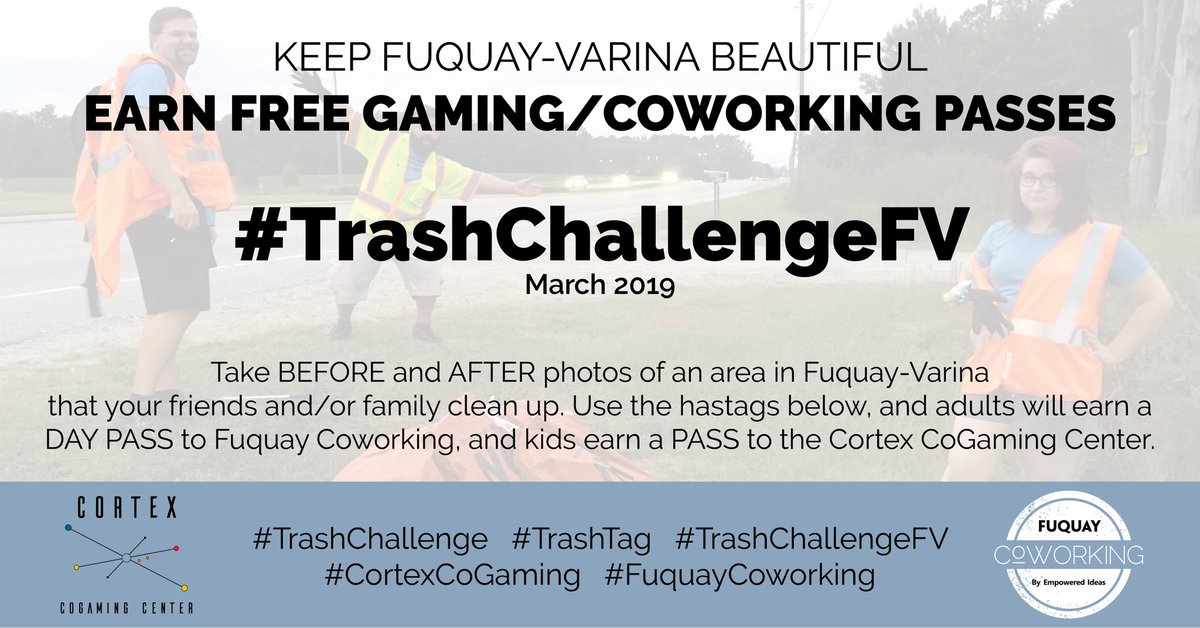 CortexCoGaming's tweet image. EARN FREE GAMING AND COWORKING PASSES!!! #TrashChallengeFV

Fuquay-Varina is our home, and we LOVE it! Help us keep our community clean and beautiful. 

Details: 
facebook.com/58090409205336…

#TrashChallenge #TrashChallengeFV #TrashTa #CortexCoGaming #FuquayCoworking
