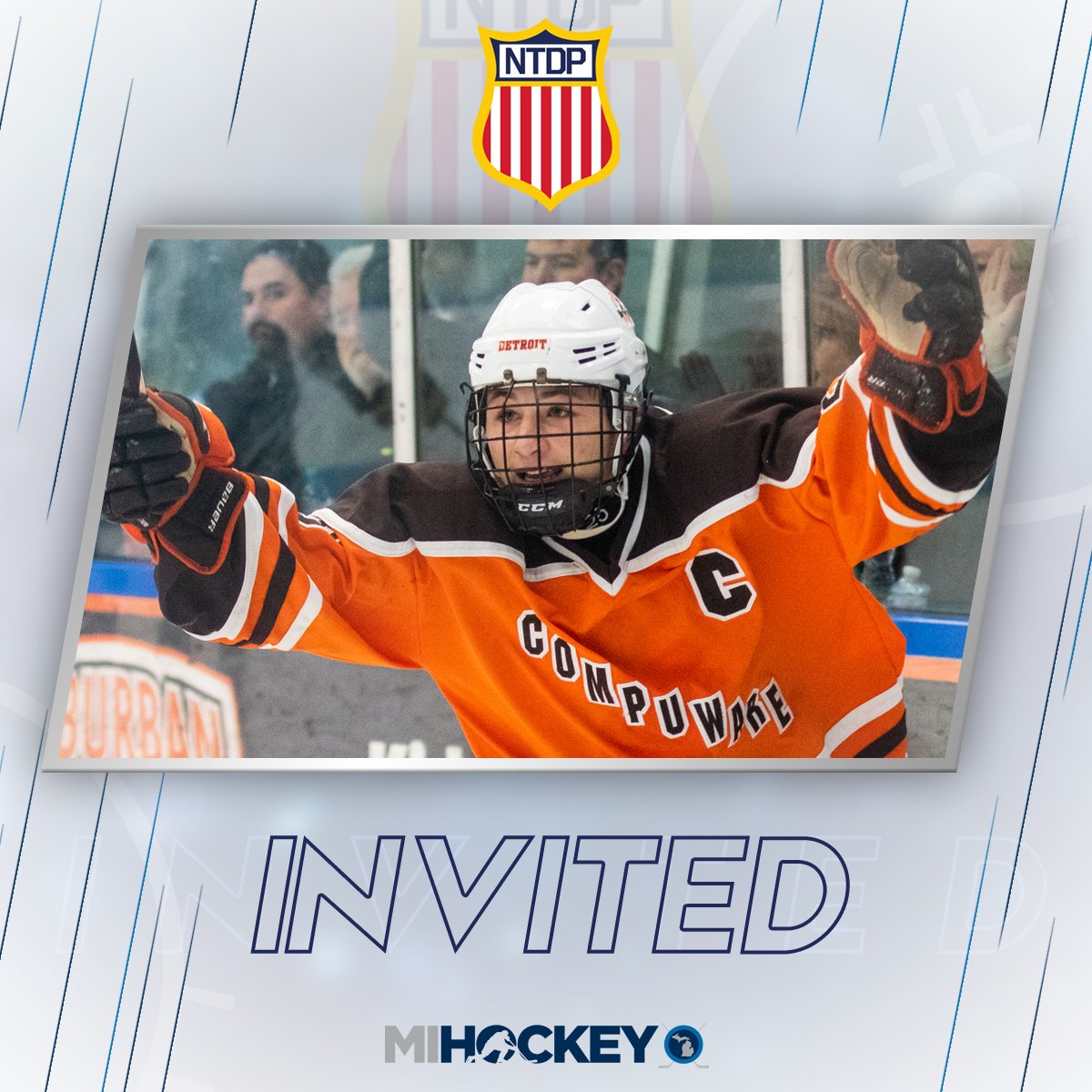 MiHockeyNow's tweet image. Congrats to the four #Compuware 16U players invited to the @USAHockeyNTDP Evaluation Camp.

@dylanduke25 | @sashapastujov12 | @TyGallagher_6 | @Rsavey49 

📝 | mihockey.com/2019/03/2019-u…