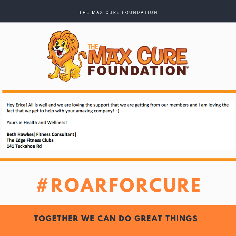 Max_Cure's tweet photo. We love getting messages like this in the mornings. #roarforacure #supporters #thankful #childhoodcancer https://t.co/Qc4t7Pycpg