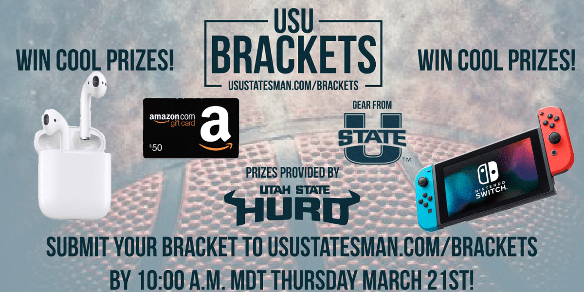 UtahStatesman's tweet photo. The #usubrackets challenge is here for #MarchMadness2019 ! 🏀🙌 Submit your brackets into our challenge to compete with your fellow aggies for a chance to win awesome prizes! https://t.co/8nYdar3l1w