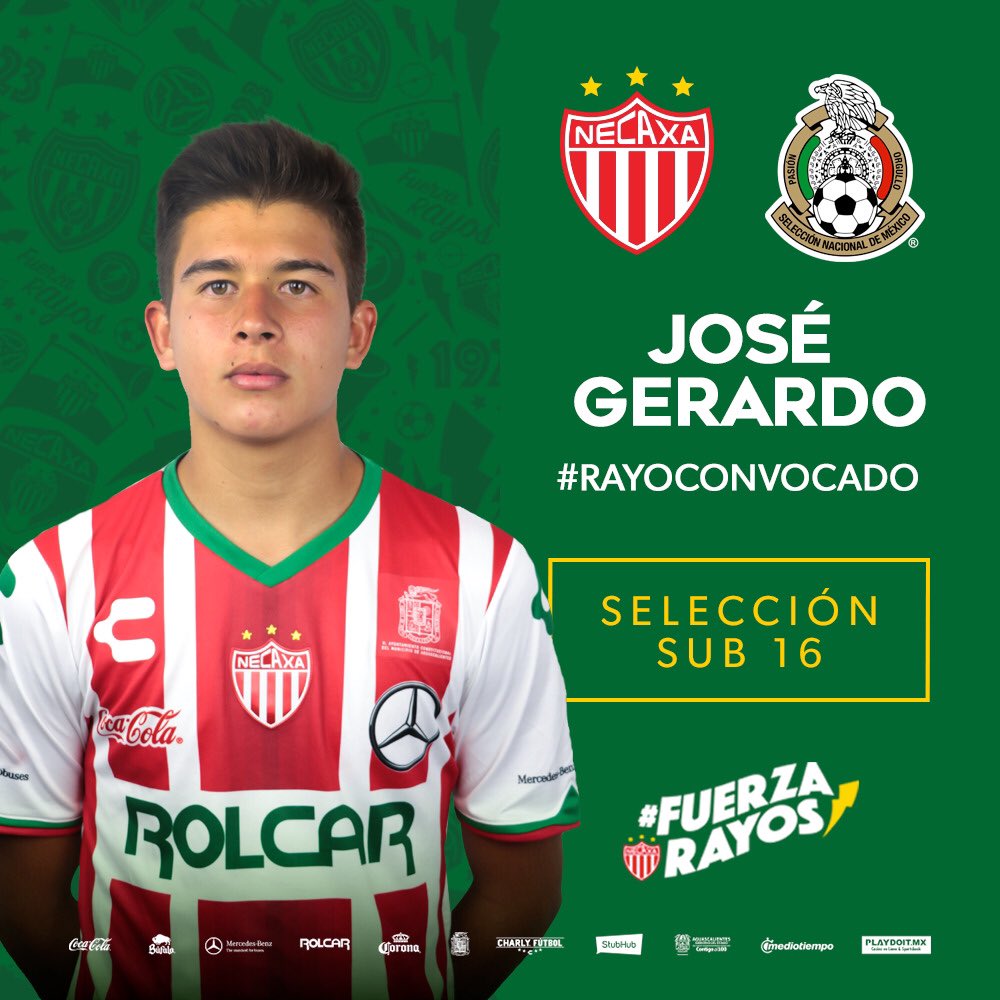 ClubNecaxa's tweet photo. #RayoConvocado | José Gerardo, jugador de @ClubNecaxaFB es parte de la convocatoria de @miseleccionmx #Sub16.
¡Venga, Rayo! ⚡️ https://t.co/f1yWdQLFLM