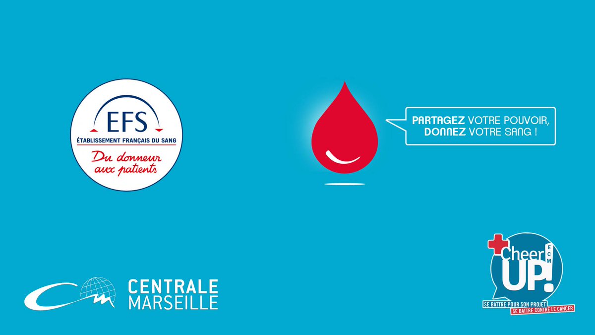 [#Associaiton] <a href="/cheerupecm/">Cheer Up! ECM</a> vous donne rendez-vous le 15 mars pour un don du sang - Hall du grand Amphi 10 h - 16 h.
Merci !