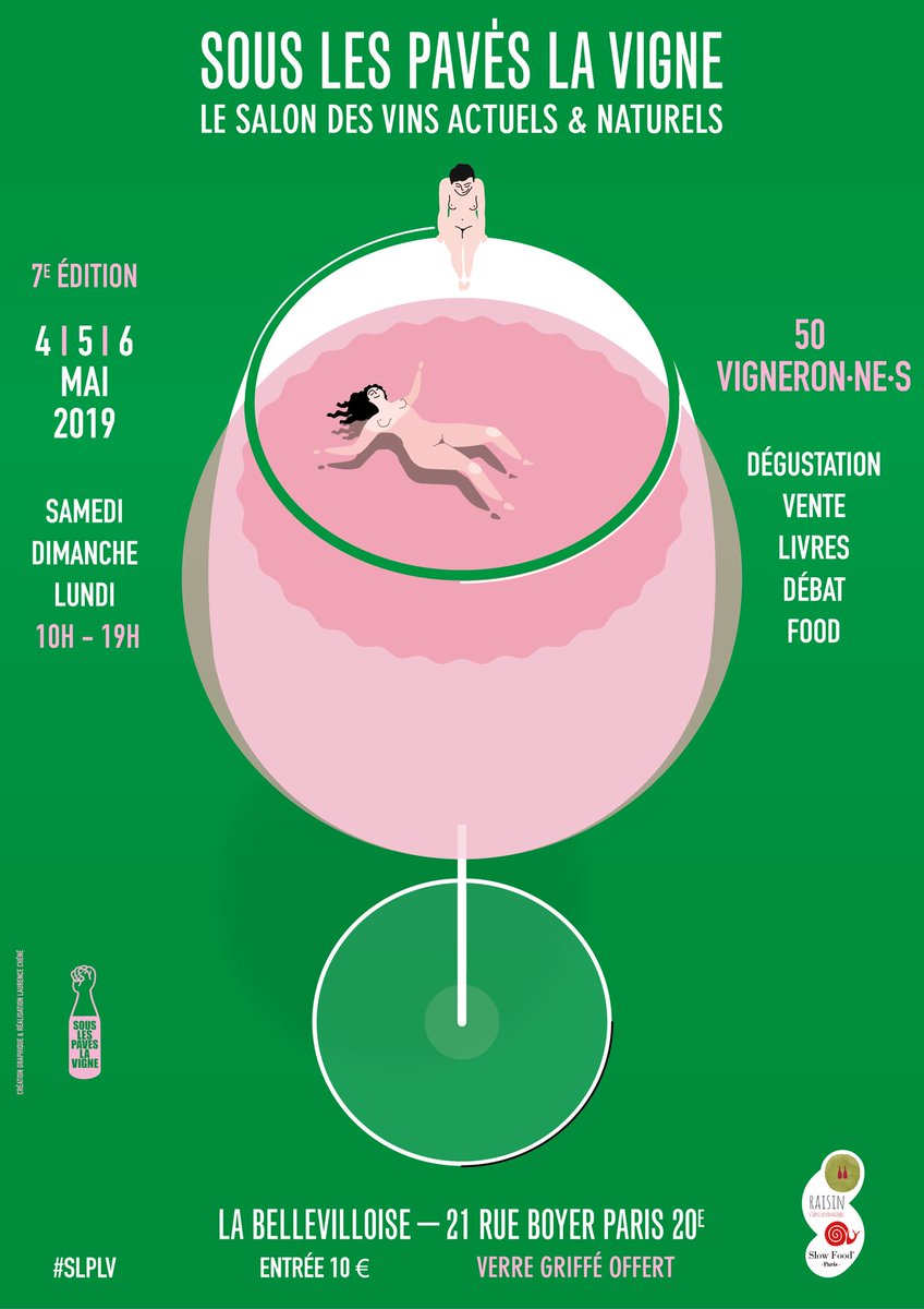 En mai, on a piscine !🍷🍷🍷
➡️ 7e édition parisienne de "Sous les pavés la vigne" 
➡️ 50 vigneron·ne·s, bière, spiritueux, food
➡️ dédicaces, débat, conf', expo, animations...
➡️ samedi 4, dimanche 5 et lundi 6 mai 2019
➡️ @ La Bellevilloise (Paris 20e)
#slplv #vin #paris