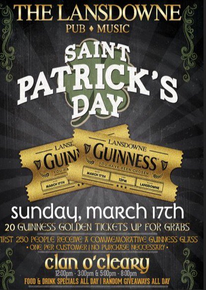 🍀Join us at <a href="/LansdownePub/">Lansdowne Mohegan</a> on 3/17 for a St. Patrick’s Day filled with food, fun and giveaways. Doors open at 10:30 am. More info here: bit.ly/2NsRp7r