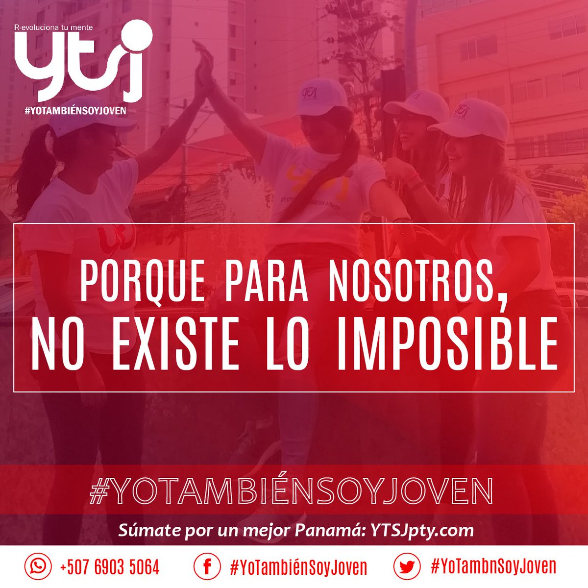 YoTambnSoyJoven's tweet image. Porque para nosotros, no existe lo imposible. Trabajemos todos construyendo un Panamá diferente #YoTambienSoyJoven🏋️💪

#JuntosSomosMas #YoTambnSoyJoven 
#PoblacionJoven #NuestroFuturo #JovenesPorPanama 
#UnFuturoMejor #UnMejorPanama 
#PanamaEsDeTodos #Panama2019 #Panama